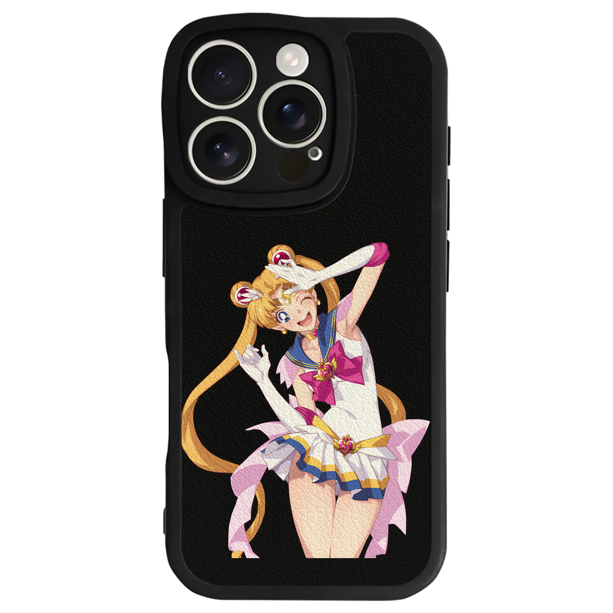 （画像用） 美少女戦士セーラームーン 月野 うさぎ つきの うさぎ Sailor Moon Tsukino Usagi 【iPhone 16シリーズ対応】シリコンスマホケース（レザー調） 材質：シリコン